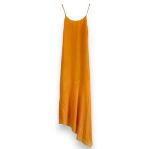 & Other Stories Midi Slip Dress Bias Cut Orange Sz 6 33" Bust